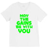gym gains fitness slogan V-Neck Tee