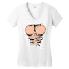 ripped muscles, six pack, Women's V-Neck T-Shirt