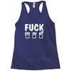 fuck you me off fun Racerback Tank