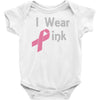junior's breast cancer awareness i wear pink Baby Onesie