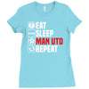 eat sleep manchester Ladies Fitted T-Shirt