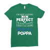 awesome poppa Ladies Fitted T-Shirt