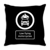 low flying motorcycles Throw Pillow