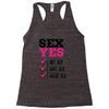 SEX YES HOT SEX SAFE SEX GREAT SEX Racerback Tank