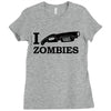 i shotgun zombies funny t shirt dead apocalypse s 3xl Ladies Fitted T-Shirt