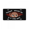 July Peeking Out Baby Boy License Plate