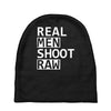 real men shoot raw funny photography Baby Beanies