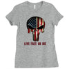 skull us flag live free or die Ladies Fitted T-Shirt