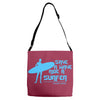 surf board surfer australia save a wave ride a surfer ocean Adjustable Strap Totes