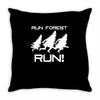 run forest run white color Throw Pillow