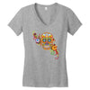 women's sugar skull purple Women's V-Neck T-Shirt