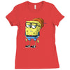 hipster spongebob squarepants Ladies Fitted T-Shirt