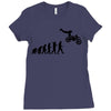 evolution of a biker dirt bike mx motocross t shirt men Ladies Fitted T-Shirt