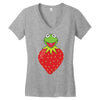 Kermit Strawberry Women's V-Neck T-Shirt