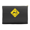 tractor crossing farmer's road warning sign Accessory Pouches