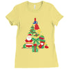 christmas tree made of bells stocking santa Ladies Fitted T-Shirt