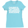 chubby tattooed bearded &amp; awesome Ladies Fitted T-Shirt