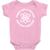 think like a proton and stay positive Baby Onesie