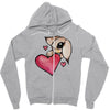 bunny rabbit love Zipper Hoodie