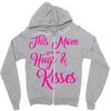 this mom hugs kiss es Zipper Hoodie