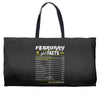 February Girl Facts Aquarius Weekender Totes
