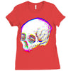 skull glitch Ladies Fitted T-Shirt