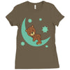 brown sleep Ladies Fitted T-Shirt