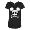 skull mickey 2 Maternity Scoop Neck T-shirt