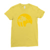 beach silhouette birds sand sunset Ladies Fitted T-Shirt