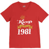kings are born in 1981 V-Neck Tee