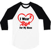 niece i wear a red heart ribbon 3/4 Sleeve Shirt