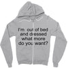 i'm oun of bed Zipper Hoodie