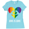 Love Is Love LGBT Rainbow Heart Ladies Fitted T-Shirt