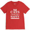 cats make me happy V-Neck Tee