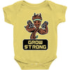 groot grow strong galaxy gym fitness mashup Baby Onesie