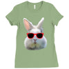 Easter Bunny Face Too Hip To Hop Ladies Fitted T-Shirt