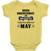 never underestimate an old man who was born in may Baby Onesie
