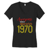 awesome since november 1970 Women's V-Neck T-Shirt