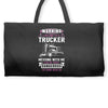 Warning I Belong To A Trucker Weekender Totes