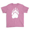 large bear paw print crew neck long sleeve Youth Tee