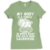 my body is a temple in which a lot of pigs have been sacificed Ladies Fitted T-Shirt