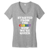 started from the closet now we are queer Women's V-Neck T-Shirt