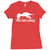 t rex hates pushups funny Ladies Fitted T-Shirt