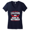 Legends Are Born In October Women's V-Neck T-Shirt