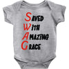 saved with amazing grace Baby Onesie
