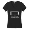 low battery Women's V-Neck T-Shirt