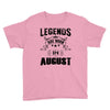 Legends Are Born In August Youth Tee
