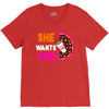She Wants The D - Dunkin Donuts V-Neck Tee