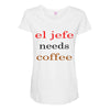 el jefe needs coffee Maternity Scoop Neck T-shirt