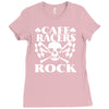 biker t shirt cafe racers ton up boys rockers greasers rock &amp; roll Ladies Fitted T-Shirt